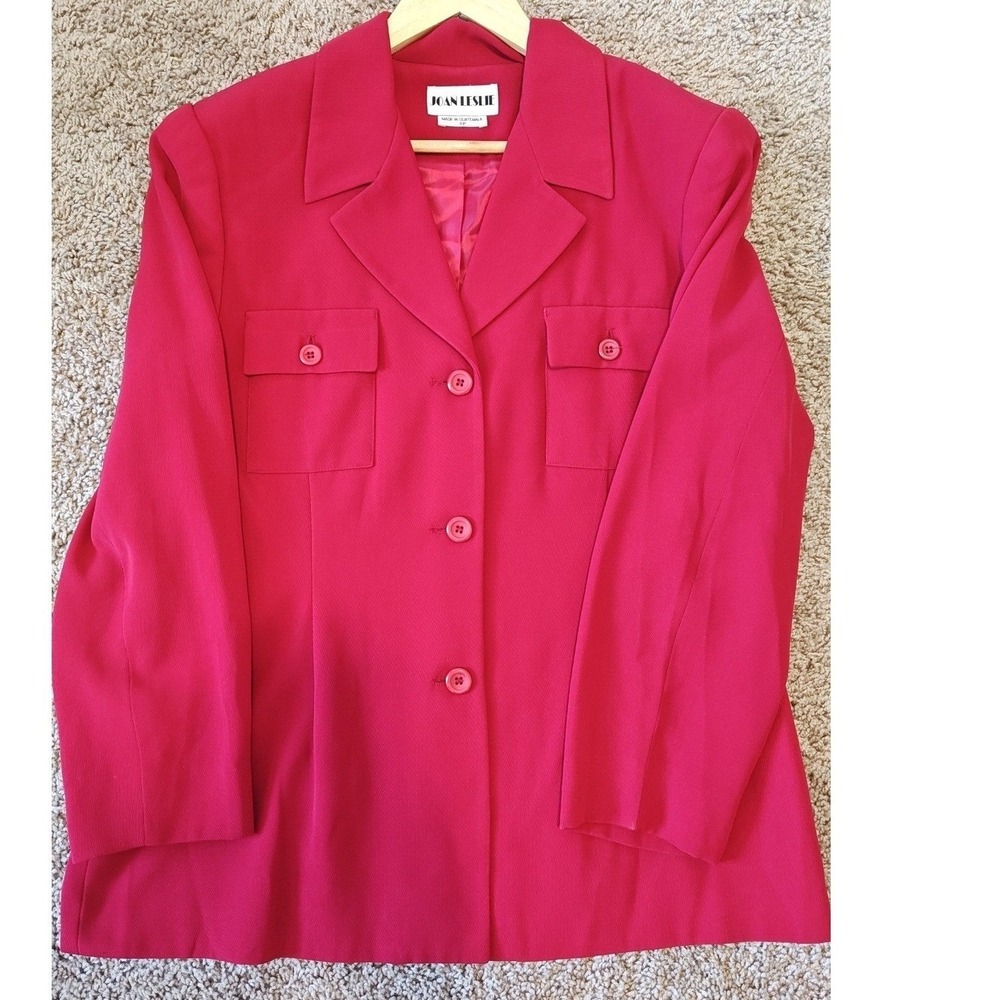 Joan Leslie Red Blazer Jacket 16P Red Used Vintage Professional Career